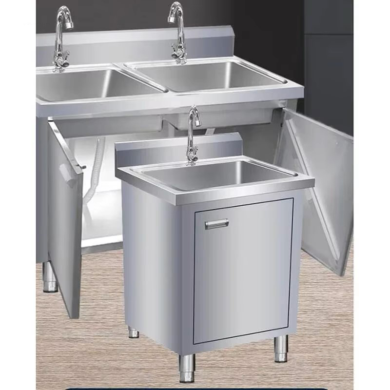 Commercial Kitchen Double Sink - أحواض المطبخ المعدنية التجارية لتخزين الخزانات