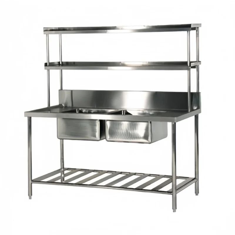 Commercial Kitchen Double Sink - حوض غسيل مزدوج من الفولاذ المقاوم
