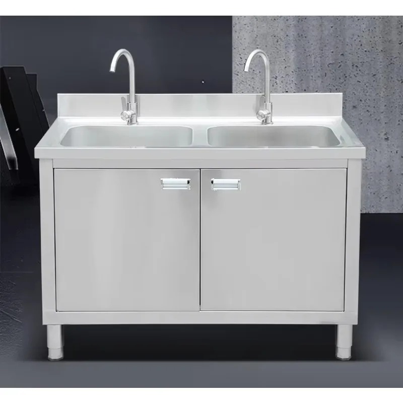 Commercial Kitchen Double Sink - حوض غسيل من الفولاذ المقاوم للصدأ