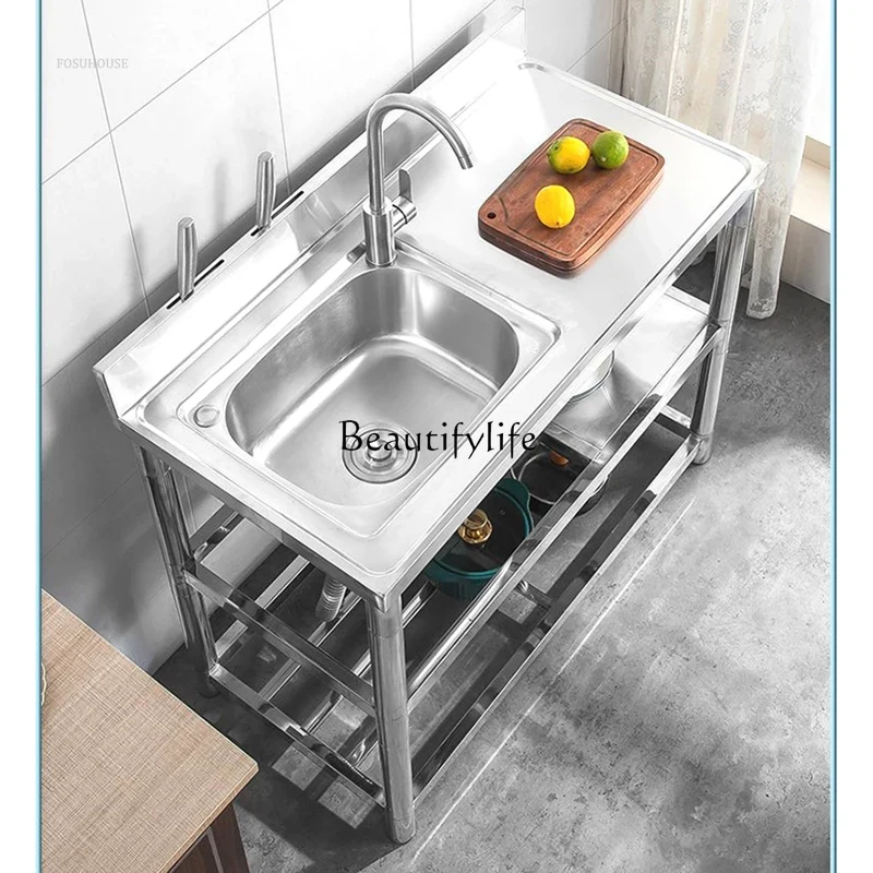 Commercial Kitchen Double Sink - أحواض المطبخ الحديثة السميكة للمطعم، حوض