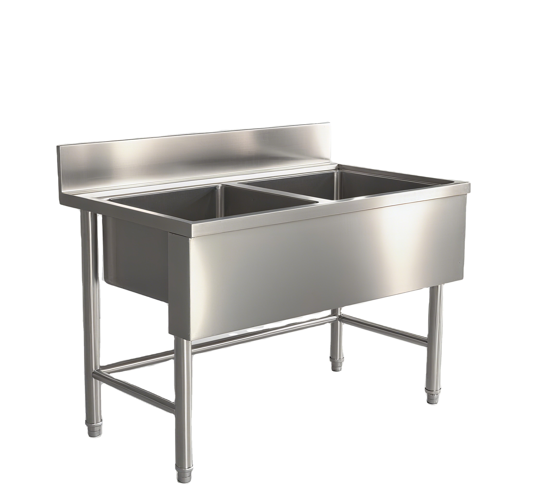 Commercial Kitchen Table - حوض غسيل مزدوج الطبقات من الفولاذ