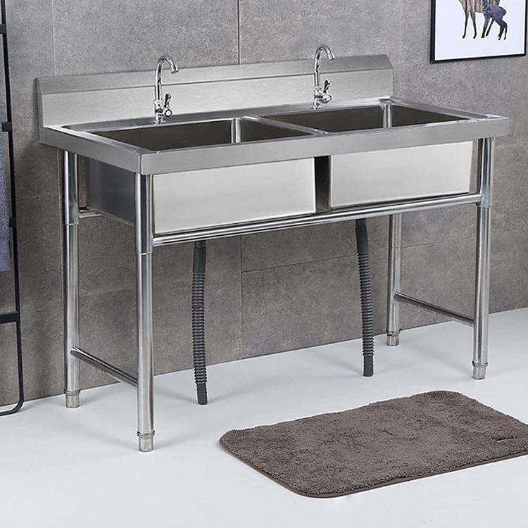 حوض مطبخ تجاري من الفولاذ المق - مراجعة Commercial Kitchen Double Sink وسعره