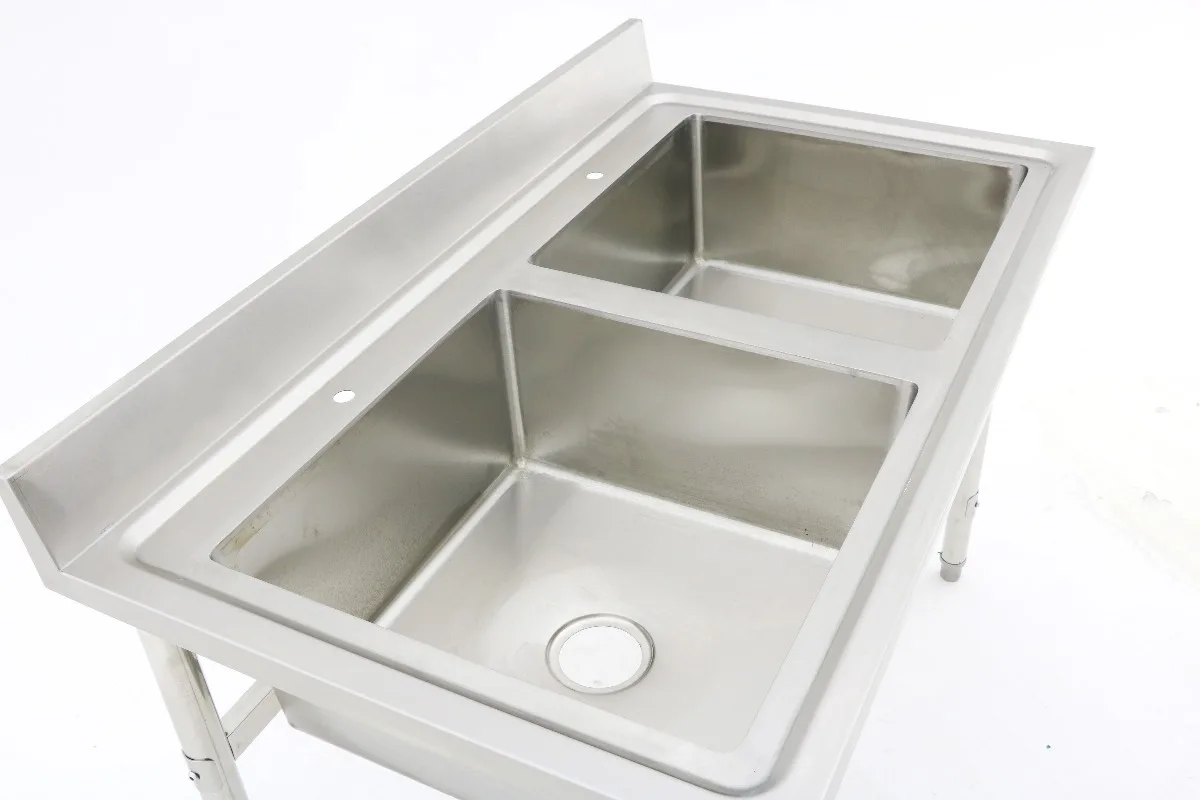 معدات مطبخ تجارية، حوض غسيل مز - مراجعة Commercial Kitchen Double Sink وسعره
