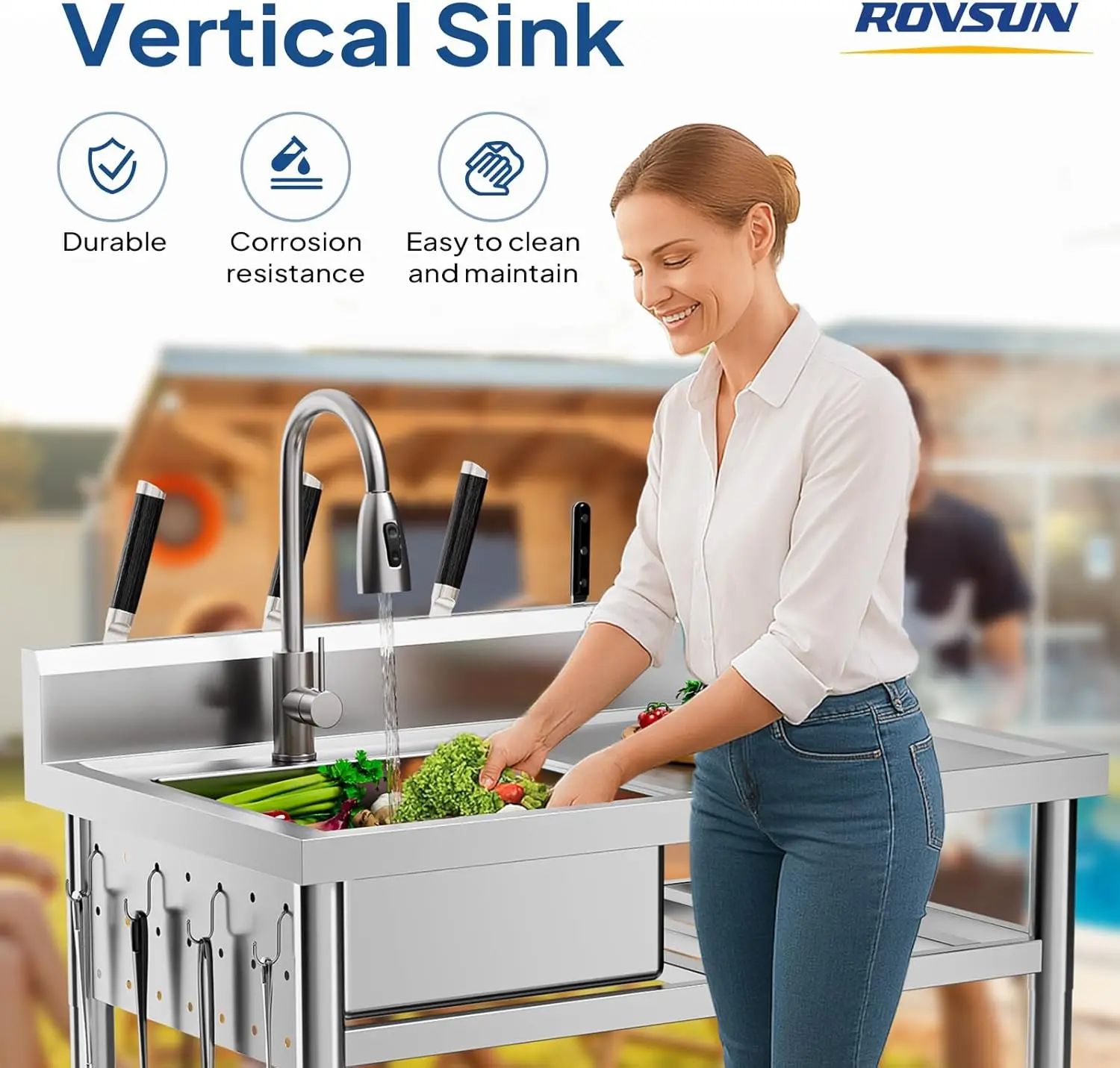 حوض متعدد الاستخدامات من الفول - مراجعة Commercial Kitchen Double Sink وسعره