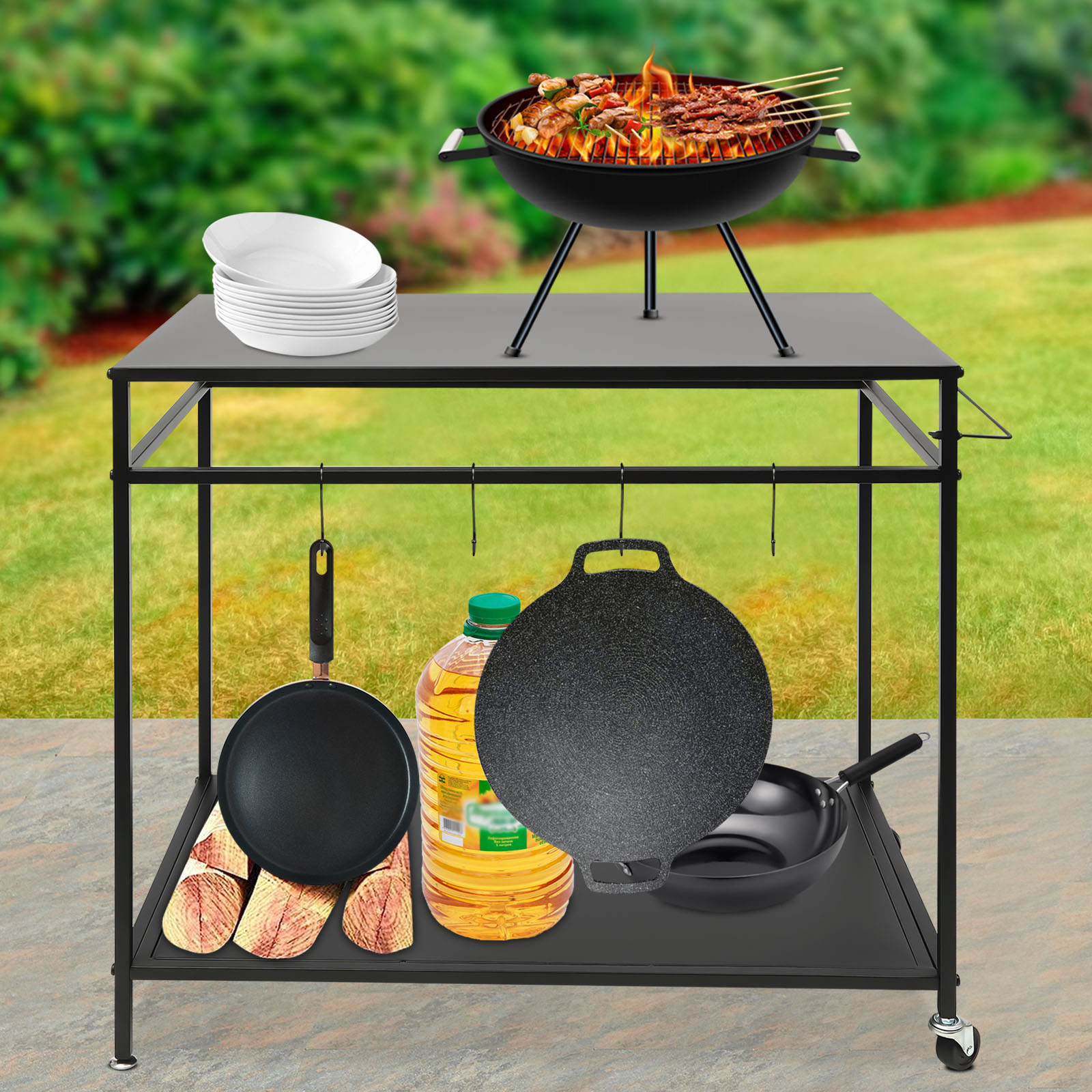 طاولة طهي متحركة بطبقتين للاست - مراجعة Commercial Kitchen Table وسعره