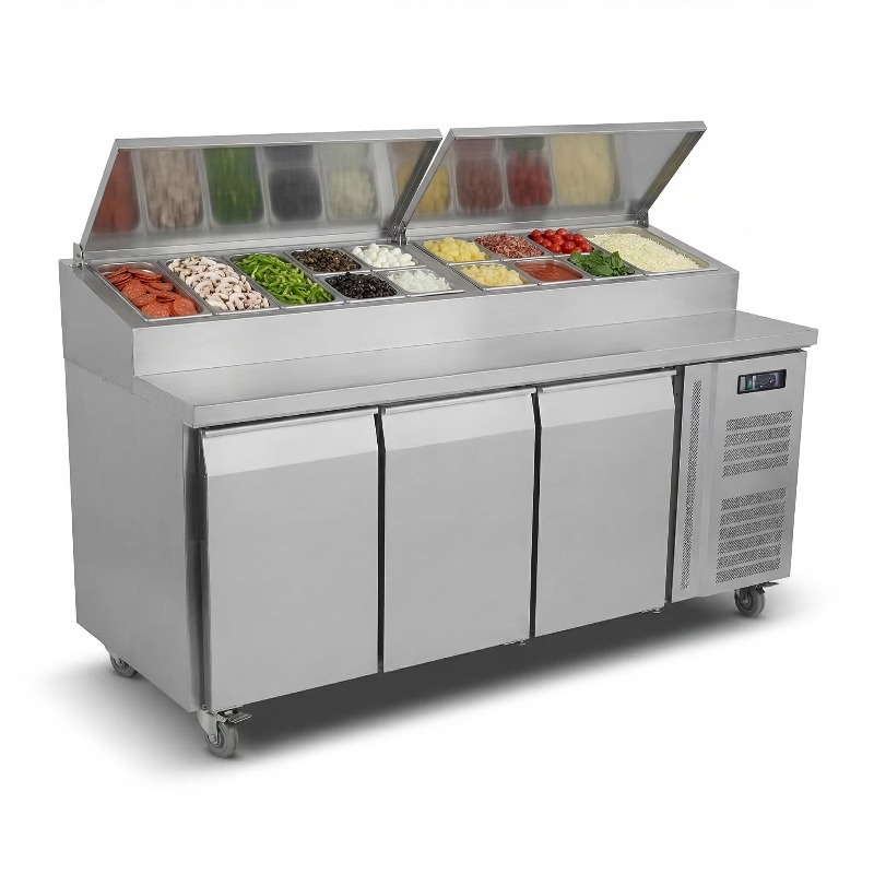 ثلاجة تحضير السندويتشات والبيت - مراجعة Commercial Kitchen Table وسعره