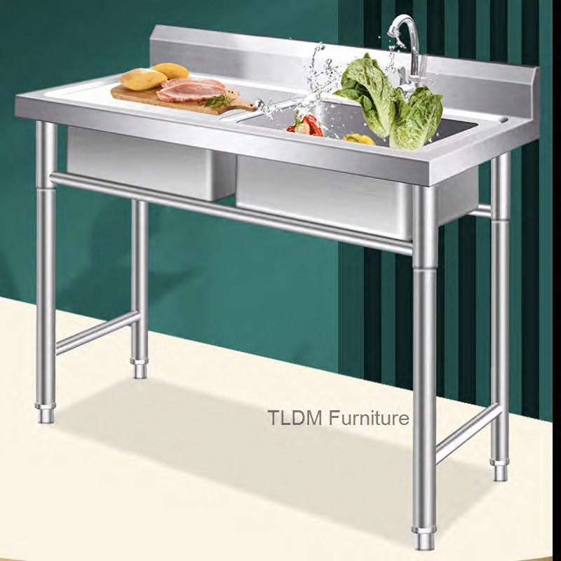 أحواض المطبخ الخارجية التجارية - مراجعة Commercial Kitchen Double Sink وسعره