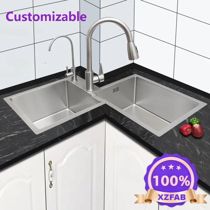حوض مطبخ من الفولاذ المقاوم لل - مراجعة Commercial Kitchen Double Sink وسعره