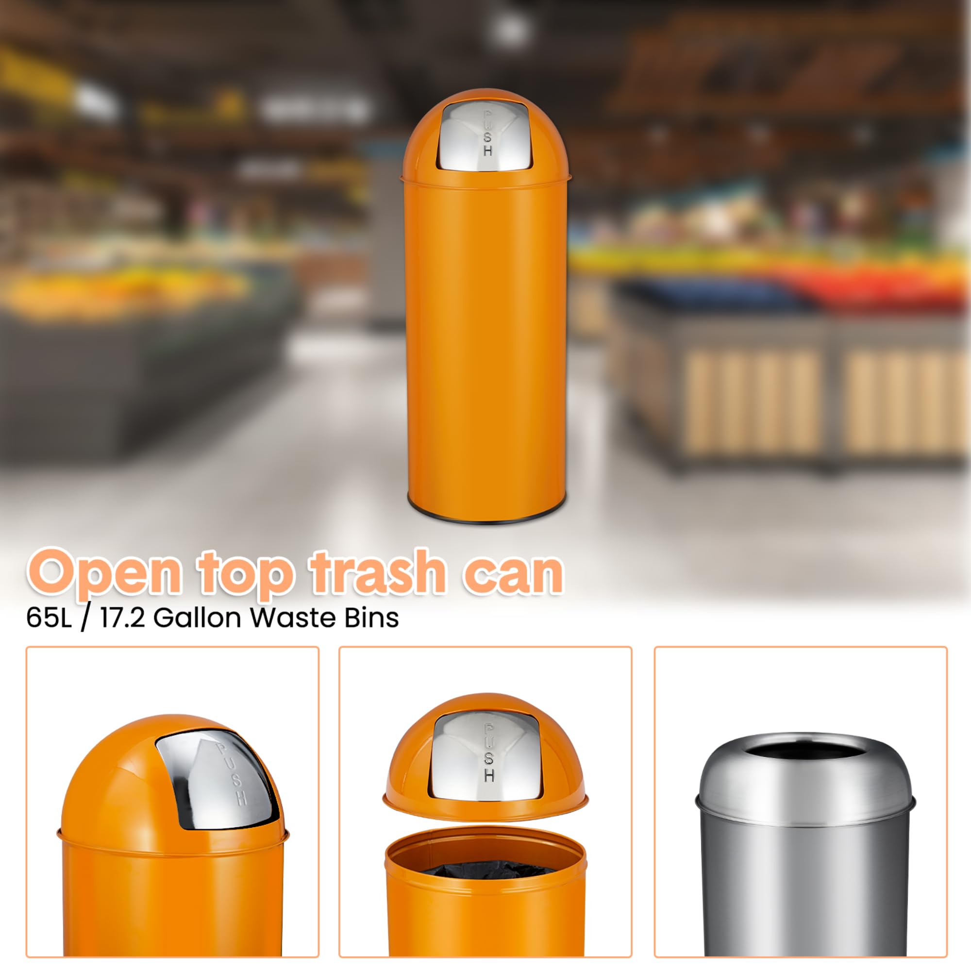 سلة مهملات بسعة 65 لتر (17 جال - مراجعة Commercial Kitchen Garbage Can وسعره