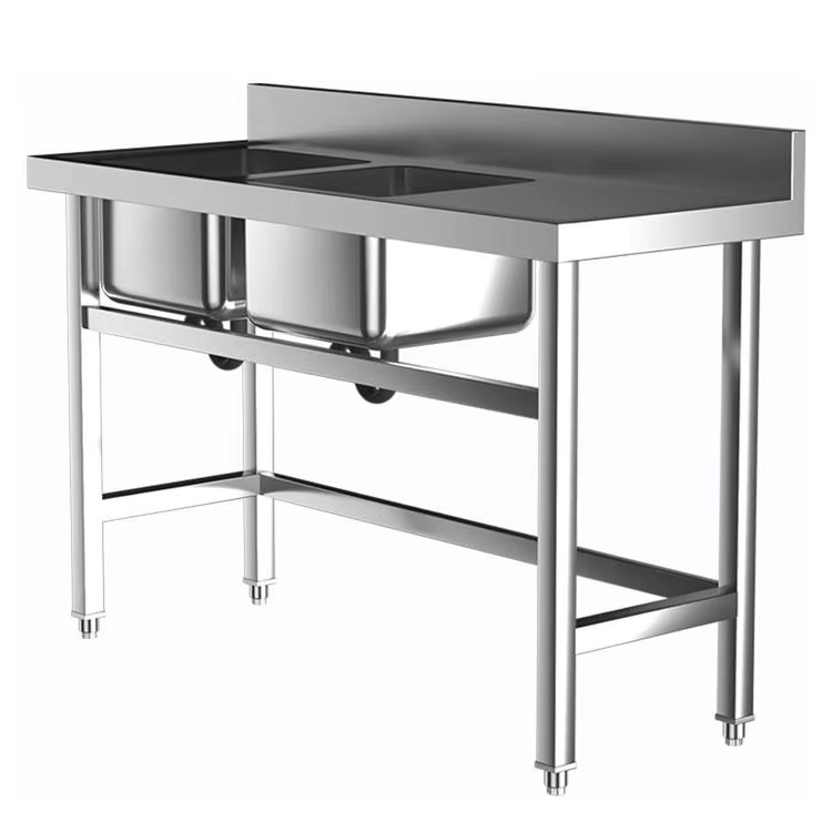 معدات مطبخ تجارية للفنادق، حوض - مراجعة Commercial Kitchen Double Sink وسعره