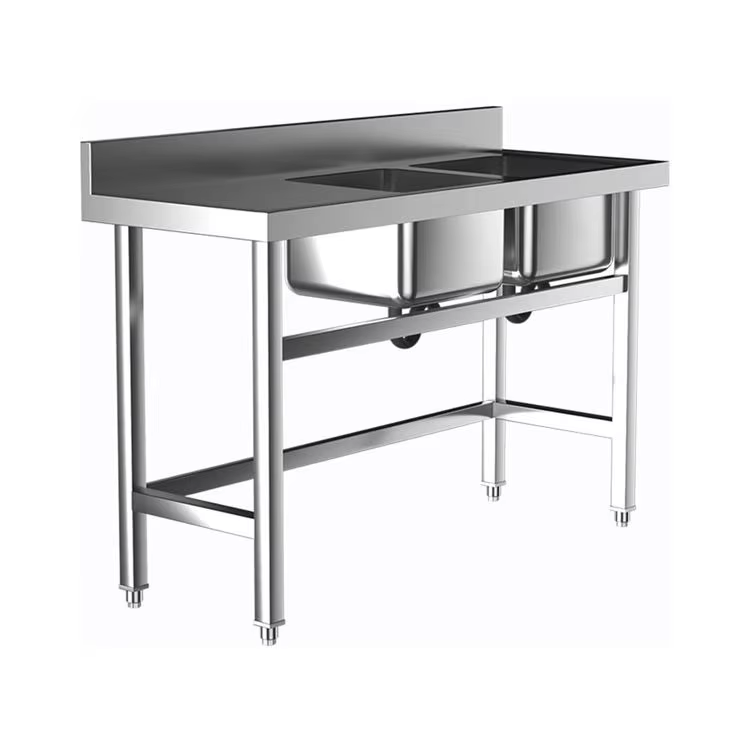 معدات مطبخ تجارية للفنادق، حوض - مراجعة Commercial Kitchen Double Sink وسعره