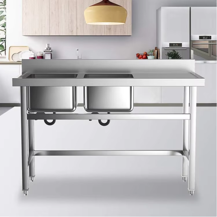 معدات مطبخ تجارية للفنادق، حوض - مراجعة Commercial Kitchen Double Sink وسعره