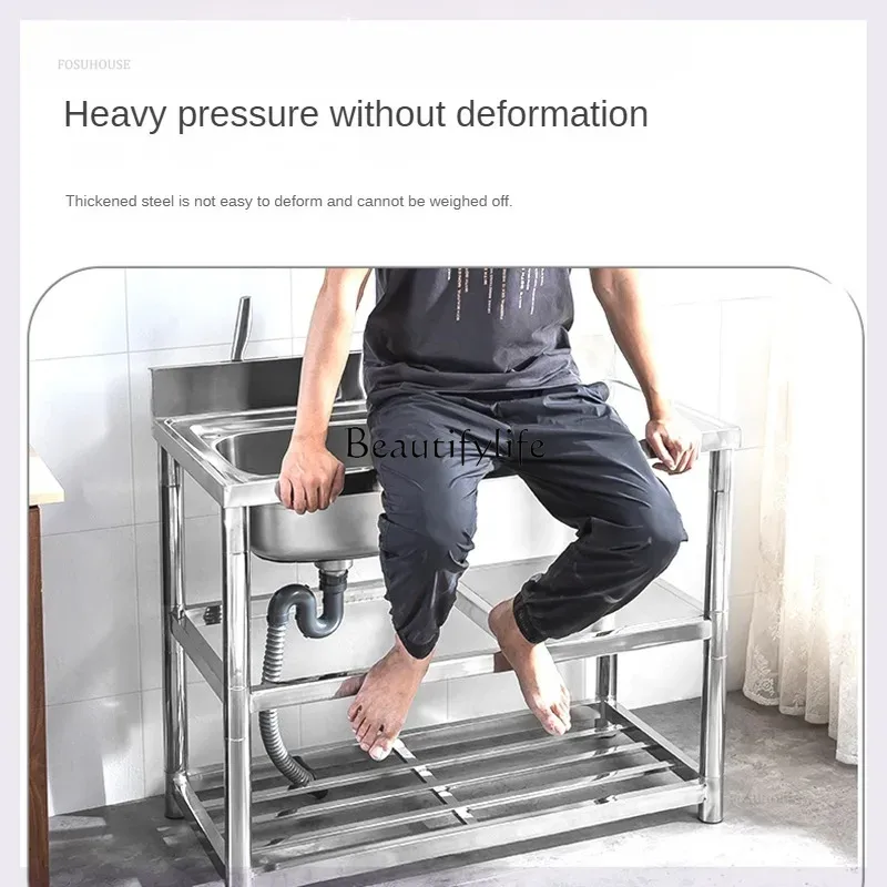 أحواض المطبخ الحديثة السميكة ل - مراجعة Commercial Kitchen Double Sink وسعره