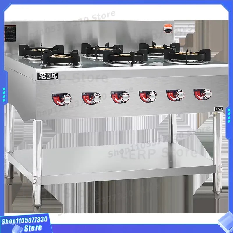 موقد غاز تجاري بـ 6 شعلات للمط - مراجعة Commercial Kitchen Stove وسعره