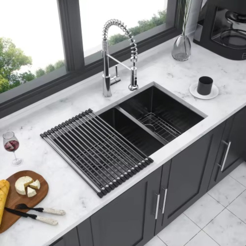 حوض مطبخ كبير حديث مزدوج الحوض - مراجعة Commercial Kitchen Double Sink وسعره