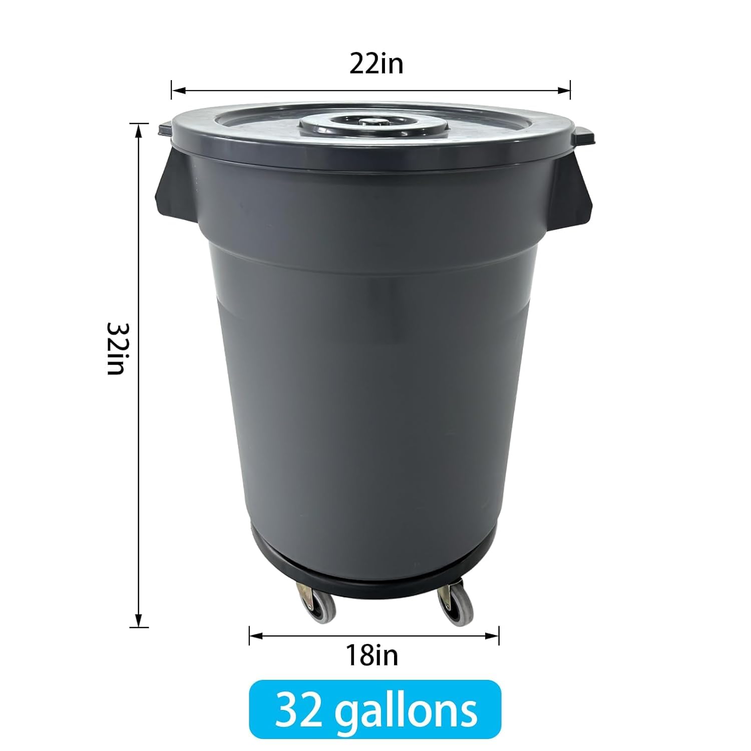 سلة قمامة خارجية سعة 32 جالون، - مراجعة Commercial Kitchen Garbage Can وسعره