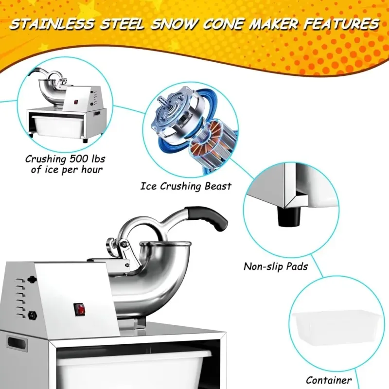 أحدث آلة تكسير الثلج شبه الأوت - مراجعة Commercial Kitchen Ice Machine وسعره