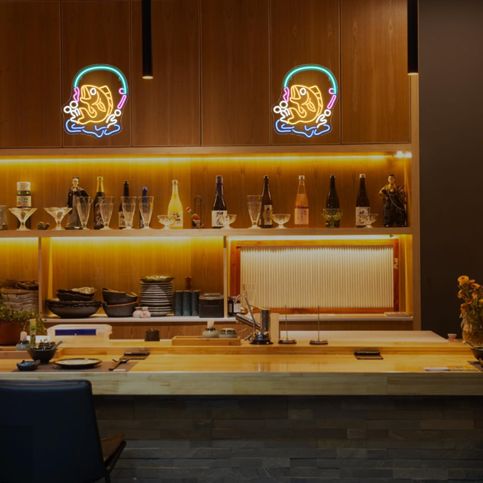 صيد السمك النيون الأسماك مصباح - مراجعة Commercial Kitchen Lighting Design وسعره